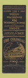 Matchbook Cover - The Colonial Claremont NH low phone # WORN