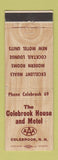 Matchbook Cover - Colebrook House Motel NH low phone # WEAR