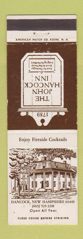 Matchbook Cover - John Hancock Inn Hancock NH WEAR