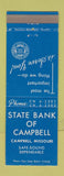 Matchbook Cover - State Bank of Campbell MO