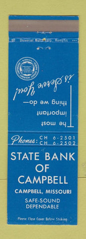 Matchbook Cover - State Bank of Campbell MO