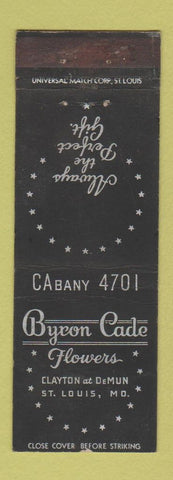 Matchbook Cover - Byron Cade Flowers St Louis MO WEAR