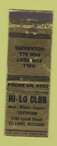 Matchbook Cover - Hi Lo Club St Louis MO WEAR