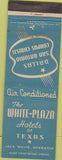 Matchbook Cover - White Plaza Hotel Dallas San Antonio TX