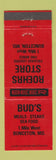 Matchbook Cover - Bud's Restaurant Bunceton MO Roehrs Store RED