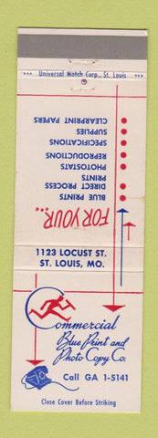 Matchbook Cover - Commercial Blue Print and Photo St Louis MO