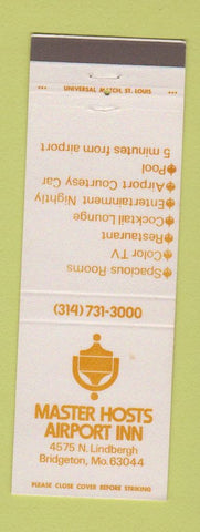 Matchbook Cover - Master Hosts Airport Inn Bridgeton MO