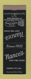 Matchbook Cover - Nance's Restaurant Kansas City MO