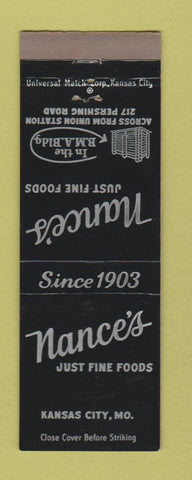 Matchbook Cover - Nance's Restaurant Kansas City MO