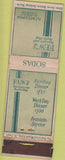 Matchbook Cover - Hew's Waffle Shop Evanston IL Universal 20s? Long WORN