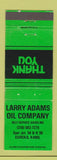 Matchbook Cover - Larry Adams Oil Eureka KS WORN GREEN