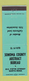 Matchbook Cover - Sonoma County Abstract Bureau Santa Rosa CA