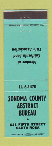 Matchbook Cover - Sonoma County Abstract Bureau Santa Rosa CA