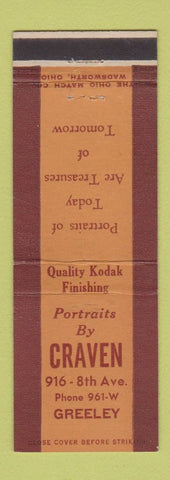Matchbook Cover - Craven Photography Studio Greeley Colorado