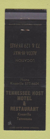 Matchbook Cover - Tennessee Host Motel Knoxville TN