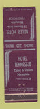 Matchbook Cover - Hotel Tennessee Adler Hotel Memphis TN ARROW