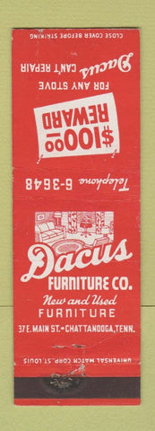 Matchbook Cover - Dacus Furniture Chattanooga TN WORN