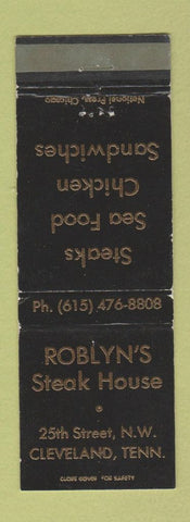 Matchbook Cover - Roblyn's Steak House Cleveland TN WEAR