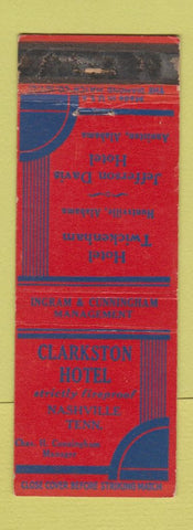 Matchbook Cover - Clarkston Hotel Nashville TN WORN
