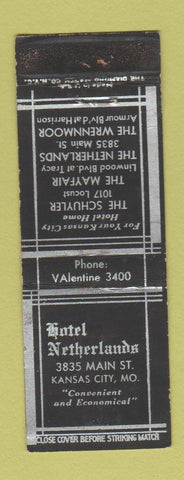Matchbook Cover - Hotel Netherlands Kansas City MO WORN