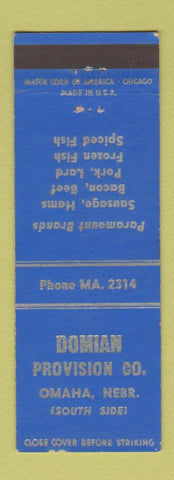 Matchbook Cover - Domian Provision Meats Omaha NE