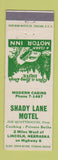 Matchbook Cover - Shady Lane Motel Lincoln NE