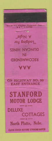 Matchbook Cover - Stanford Motor Lodge North Platte NE WEAR