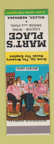 Matchbook Cover - Mart's Place Wilcox NE Barber Shop Quartet SAMPLE