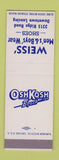 Matchbook Cover - OshKosh B'gosh Work Clothes Weiss Lansing MI SAMPLE