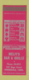 Matchbook Cover - Melfi's Bar Grille Springdale CT SAMPLE