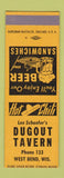 Matchbook Cover - Dugout Tavern West Bend WI low phone # Les Schaefer SAMPLE