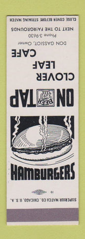 Matchbook Cover - Clever Leaf Cafe Don Gassiot SAMPLE