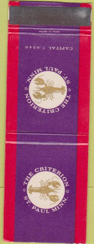 Matchbook Cover - The Criterion ST Paul MN matchbox?