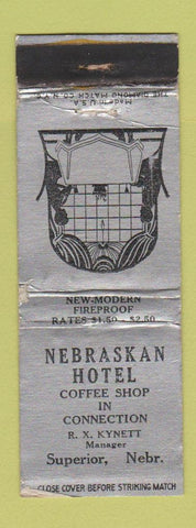 Matchbook Cover - Nebraskan Hotel Superior NE WORN