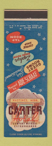Matchbook Cover - Carter Hotel Hastings NE