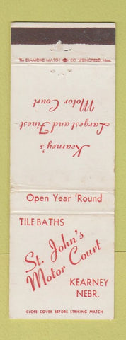 Matchbook Cover - St John's Motor Court Kearney NE