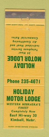Matchbook Cover - Holiday Motor Lodge Kimball NE
