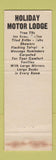 Matchbook Cover - Holiday Motor Lodge Kimball NE