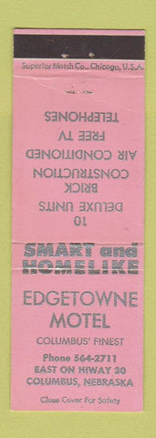 Matchbook Cover - Edgetowne Motel Columbus NE WEAR
