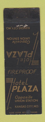 Matchbook Cover - Hotel Plaza Kansas City MO WORN