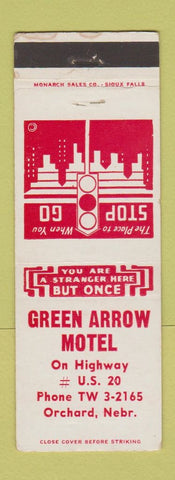 Matchbook Cover - Green Arrow Motel Orchard NE