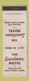 Matchbook Cover - Sandman Motel West Point NE