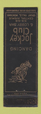 Matchbook Cover - Jockey Club Great Falls MT WORN