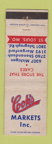 Matchbook Cover - Cook's Grocery ST Louis MO