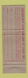 Matchbook Cover - Golden Dipt Breading St Louis MO
