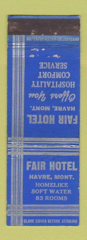 Matchbook Cover - Fair Hotel Havre MT