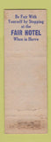 Matchbook Cover - Fair Hotel Havre MT