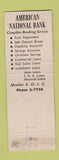 Matchbook Cover - American National Bank St Joseph MO