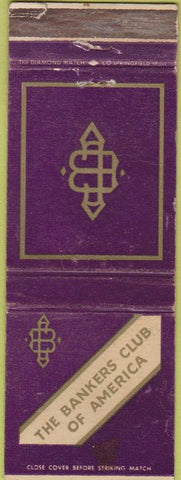 Matchbook Cover - Bankers Club of America