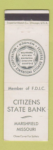 Matchbook Cover - Citizens State Bank Marshfield MO